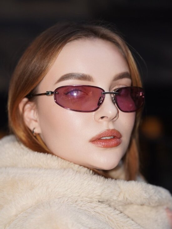 Miu Miu Women Sunglasses Silver Pink Wraparound MUA50S 1BC70J NEW AUTHENTIC